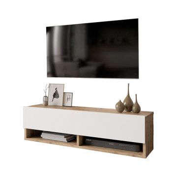 Unitate TV de perete Roscoe pakoworld stejar alb 100x31,5x29,5cm