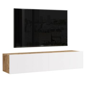 Unitate TV de perete Serit în culoare alb-Sonoma 140x31.6x29.6cm 32x140