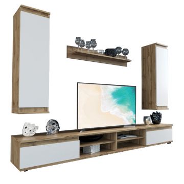 Unitate TV Sandro pakoworld nuc-alb 175x37x160cm