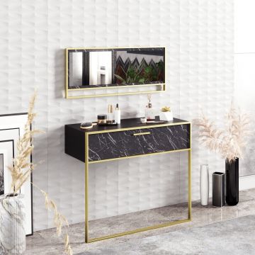 Bufet, Zena Home, Polka Aynalı, PAL, Aur/Negru