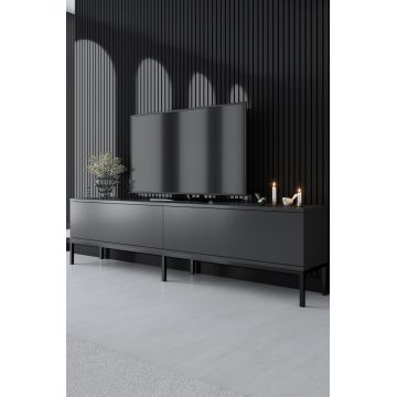 Comoda TV, Bexley, Lord, 180x47x30 cm, PAL, Antracit / Negru