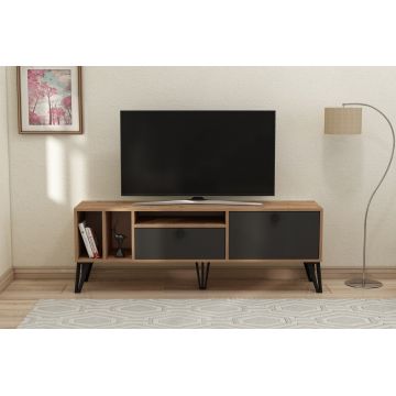 Comoda TV, Coraline, Aris, 150x53x35 cm, PAL, Pin Atlantic / Negru