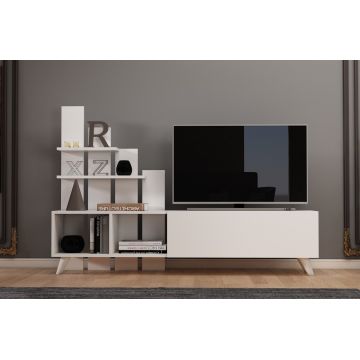 Comoda TV, Coraline, Vale, 160x115x33 cm, PAL, Alb