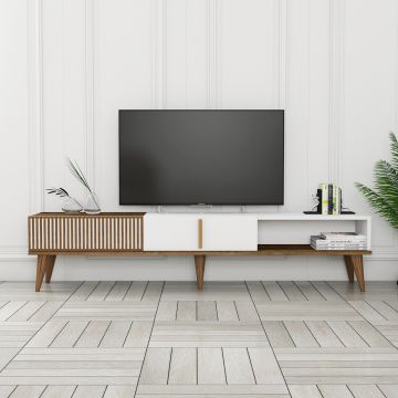 Comoda TV, Hommy Craft, Milan Alt, 180x40x35 cm, PAL, Nuc/Alb