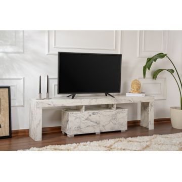 Comoda TV, Nordure, Enclave, 180x50x31.3 cm, Marmură Freesia