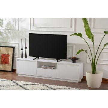 Comoda TV, Nordure, Vanguard, 160x42x29.5 cm, Alb natural