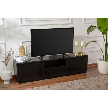 Comoda TV, Nordure, Vanguard, 160x42x29.5 cm, Negru din lemn