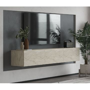 Comoda TV, Odessa, Alfa, 180x28.6x31.4 cm, Travertin