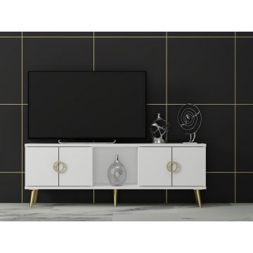 Comoda TV, Odessa, Cey, 120x30x45 cm, PAL, Alb