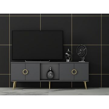 Comoda TV, Odessa, Cey, 120x30x45 cm, PAL, Antracit