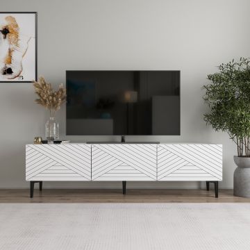 Comoda TV, Odessa, Felix, 160x44.1x31.4 cm, Alb