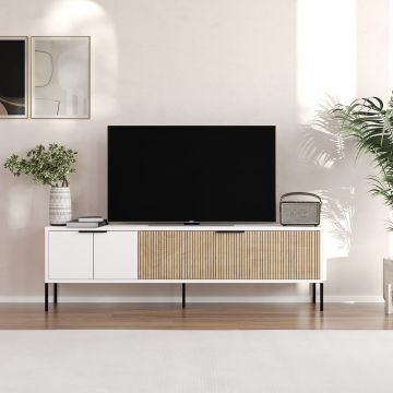 Comoda TV, Odessa, Noah, 150x45x30 cm, Alb / Ratan