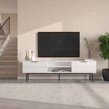 Comoda TV, Odessa, Paul, 180x50x29.6 cm, Alb