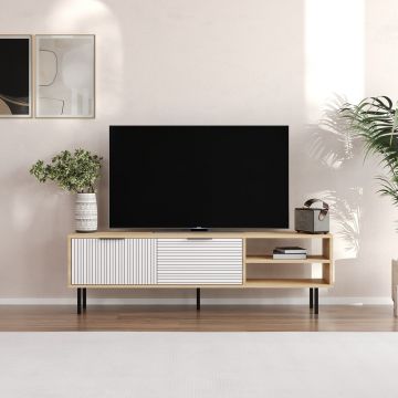 Comoda TV, Odessa, Venus, 150x45x30 cm, Stejar Safir / Alb