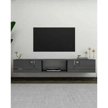 Comoda TV, Olivia, Aredam, Antracit / Argintiu