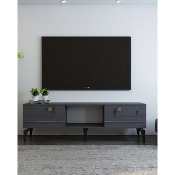 Comoda TV, Olivia, Madera, Antracit / Argintiu