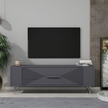 Comoda TV, Olivia, Retrol1, Antracit / Argintiu