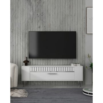 Comoda TV, Olivia, Retrolp1, Alb / Argintiu