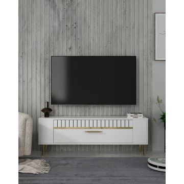 Comoda TV, Olivia, Retrolp1, Alb/Auriu