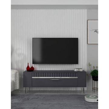 Comoda TV, Olivia, Retrolp1, Antracit / Argintiu