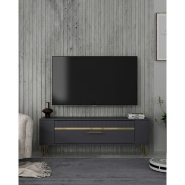 Comoda TV, Olivia, Retrolp1, Antracit / Aur