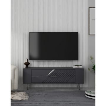 Comoda TV, Olivia, Retrolp5, Antracit / Argintiu