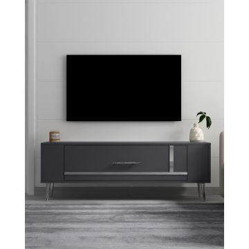 Comoda TV, Olivia, Retrop1, Antracit / Argintiu
