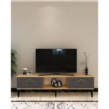 Comoda TV, Olivia, Violet, Stejar safir / Antracit