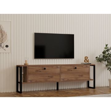 Comoda TV, Puqa Design, Ahu, 160x50.4x24.5 cm, PAL, Maro