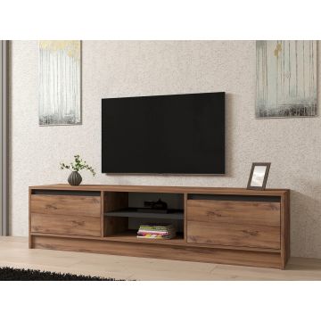 Comoda TV, Puqa Design, Isıl, 180x45x40 cm, PAL, Pin Atlantic / Antracit
