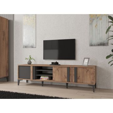 Comoda TV, Puqa Design, Mengü, 180x50x40 cm, PAL, Atlantic / Antracit