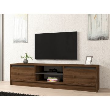 Comoda TV, Puqa Design, Olça, 180x45x40 cm, PAL, Nuc / Antracit