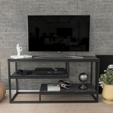 Comoda TV, Zena Home, Lorin, Alb/Negru
