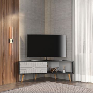 Comoda TV, Zena Home, Mora, Alb/Negru