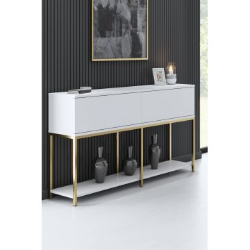 Consola, Bexley, Lord, 150x80x30 cm, PAL, Alb/Auriu