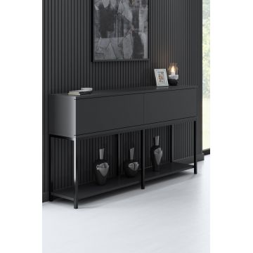Consola, Bexley, Lord, 150x80x30 cm, PAL, Antracit / Negru