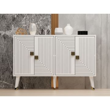 Consola, Odessa, Ahart, 120x80x30 cm, PAL, Alb/Auriu