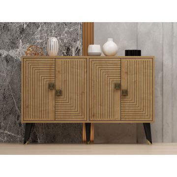 Consola, Odessa, Ahart, 120x80x30 cm, PAL, Stejar safir / Aur