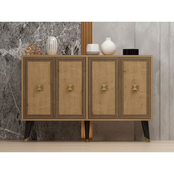Consola, Odessa, Ansel, 120x80x30 cm, PAL, Stejar safir / Aur