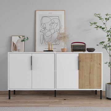 Consola, Odessa, Callia, 150x75x36 cm, Stejar alb / safir