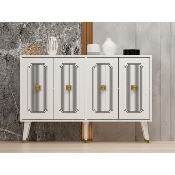 Consola, Odessa, Derasi, 120x80x30 cm, PAL, Alb/Auriu