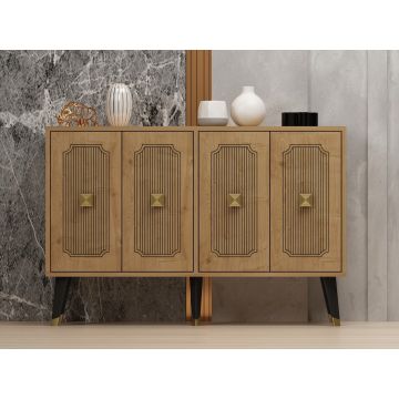 Consola, Odessa, Desarı, 120x80x30 cm, PAL, Stejar safir / Aur