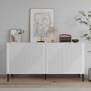 Consola, Odessa, Evolet, 150x75x36 cm, Alb