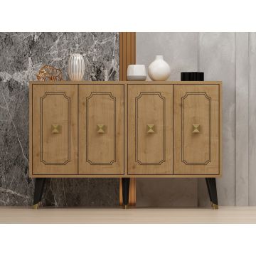 Consola, Odessa, Roland, 120x80x30 cm, PAL, Stejar safir / Aur