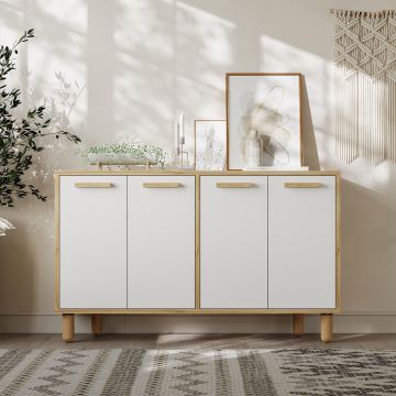 Consola, Odessa, Venedik, 120x73.6x29.6 cm, Stejar Safir / Alb