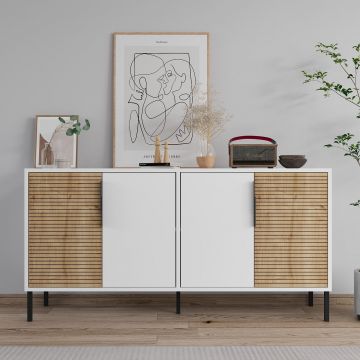 Consola, Odessa, Zerra, 150x75x36 cm, Stejar alb / safir