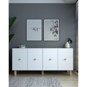 Consola, Olivia, Mono KB150 Bohem, Stejar Safir / Alb