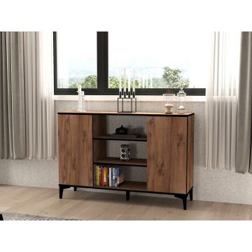 Consola, Puqa Design, Bezen, 140x90x40 cm, PAL, Pin Atlantic / Negru