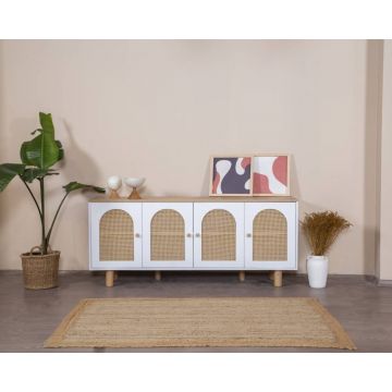 Consola, Wolina, Bohem, 80x180x41 cm, Stejar alb