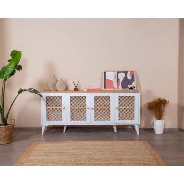 Consola, Wolina, Goose, 80x180x41 cm, Stejar alb